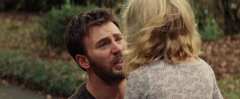 Movie still from “Gifted” (2017), directed by Marc Webb – A person talking to another person; Close Up shot, Over the shoulder angle