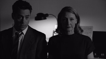 Movie still from “Good Night, and Good Luck.” (2005), directed by George Clooney – A man and a woman standing next to each other; Medium shot, Low angle