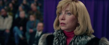 Movie still from “I, Tonya” (2017), directed by Craig Gillespie – A person wearing a fur coat; Close Up shot, Over the shoulder angle