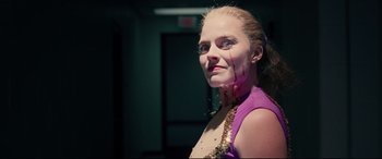 Movie still from “I, Tonya” (2017), directed by Craig Gillespie – A woman with blood dripping from her face; Close Up shot, Low angle