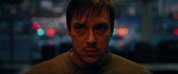 Movie still from “I, Tonya” (2017), directed by Craig Gillespie – A person with a beard; Close Up shot, Low angle