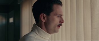 Movie still from “I, Tonya” (2017), directed by Craig Gillespie – A person wearing a white shirt; Close Up shot, Low angle