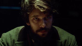 Movie still from “In the Heart of the Sea” (2015), directed by Ron Howard – A person with a beard; Close Up shot, Over the shoulder angle