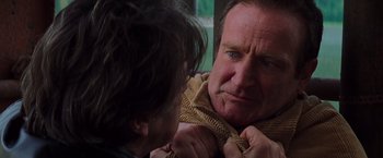 Movie still from “Insomnia” (2002), directed by Christopher Nolan – A man and a woman fighting with each other; Close Up shot, Over the shoulder angle