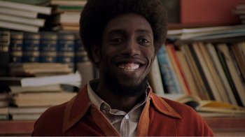 Movie still from “Don't Worry, He Won't Get Far on Foot” (2018), directed by Gus Van Sant – A person wearing a jacket; Close Up shot, Low angle