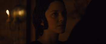 Movie still from “Macbeth” (2015), directed by Justin Kurzel – A person looking at the camera; Close Up shot, Over the shoulder angle