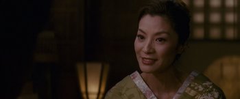 Movie still from “Memoirs of a Geisha” (2005), directed by Rob Marshall – Close Up shot, Over the shoulder angle