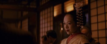 Movie still from “Memoirs of a Geisha” (2005), directed by Rob Marshall – Close Up shot, Over the shoulder angle