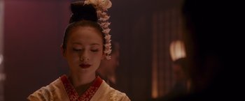 Movie still from “Memoirs of a Geisha” (2005), directed by Rob Marshall – Close Up shot, Over the shoulder angle
