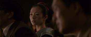 Movie still from “Memoirs of a Geisha” (2005), directed by Rob Marshall – Close Up shot, Over the shoulder angle