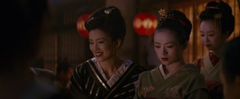Movie still from “Memoirs of a Geisha” (2005), directed by Rob Marshall – Close Up shot, Over the shoulder angle