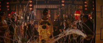 Movie still from “Memoirs of a Geisha” (2005), directed by Rob Marshall – Wide shot, Over the shoulder angle