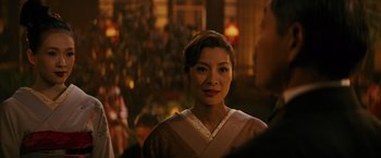 Movie still from “Memoirs of a Geisha” (2005), directed by Rob Marshall – Close Up shot, Over the shoulder angle