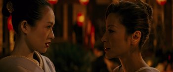 Movie still from “Memoirs of a Geisha” (2005), directed by Rob Marshall – Close Up shot, Over the shoulder angle