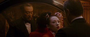 Movie still from “Memoirs of a Geisha” (2005), directed by Rob Marshall – Close Up shot, Over the shoulder angle