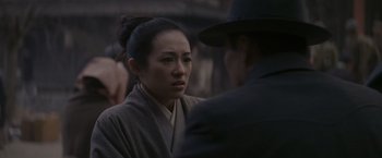 Movie still from “Memoirs of a Geisha” (2005), directed by Rob Marshall – Close Up shot, Over the shoulder angle