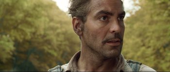 Movie still from “O Brother, Where Art Thou?” (2000), directed by Joel Coen – A person wearing a shirt; Close Up shot, Low angle