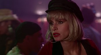 Movie still from “Pretty Woman” (1990), directed by Garry Marshall – A person wearing a hat; Close Up shot, Over the shoulder angle