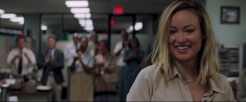 Movie still from “Richard Jewell” (2019), directed by Clint Eastwood – A group of people standing in a room; Medium shot, Over the shoulder angle