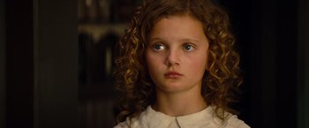 Movie still from “Saving Mr. Banks” (2013), directed by John Lee Hancock – A young girl's head and shoulders; Close Up shot, High angle