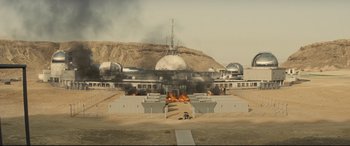 Movie still from “Spectre” (2015), directed by Sam Mendes – An image of a scene in a movie setting; Extreme Wide shot, High angle