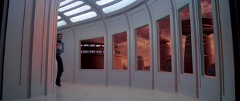 Movie still from “Star Wars: Episode V - The Empire Strikes Back” (1980), directed by Irvin Kershner – A view of a building from the inside of it; Extreme Wide shot, High angle
