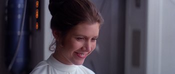 Movie still from “Star Wars: Episode V - The Empire Strikes Back” (1980), directed by Irvin Kershner – A person wearing a white shirt; Close Up shot, Low angle