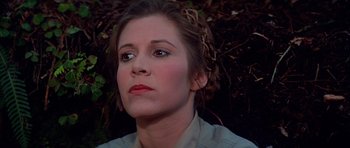 Movie still from “Star Wars: Episode VI - Return of the Jedi” (1983), directed by Richard Marquand – A person wearing a shirt; Close Up shot, Low angle
