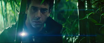 Movie still from “Sunshine” (2007), directed by Danny Boyle – A person in a dark room; Close Up shot, Low angle