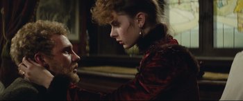 Movie still from “Tess” (1979), directed by Roman Polanski – A man and a woman are looking at each other; Close Up shot, Over the shoulder angle