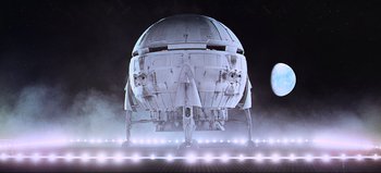 Movie still from “2001: A Space Odyssey” (1968), directed by Stanley Kubrick – An image of a spaceship in the night sky; Extreme Wide shot, Low angle