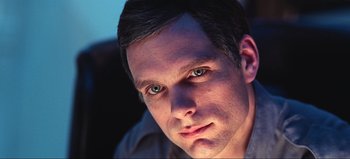Movie still from “2001: A Space Odyssey” (1968), directed by Stanley Kubrick – A person with green eyes; Close Up shot, Low angle