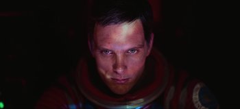 Movie still from “2001: A Space Odyssey” (1968), directed by Stanley Kubrick – A person wearing a space suit; Close Up shot, Low angle