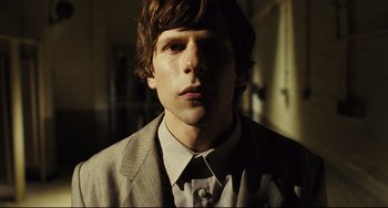 Movie still from “The Double” (2013), directed by Richard Ayoade – Close Up shot, Low angle