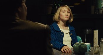 Movie still from “The Double” (2013), directed by Richard Ayoade – Medium shot, Over the shoulder angle