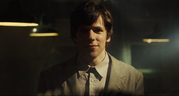 Movie still from “The Double” (2013), directed by Richard Ayoade – Close Up shot, Over the shoulder angle