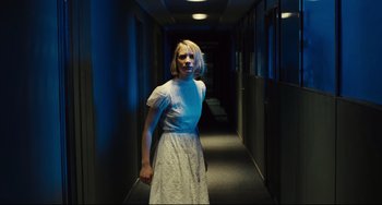 Movie still from “The Double” (2013), directed by Richard Ayoade – Wide shot, Low angle