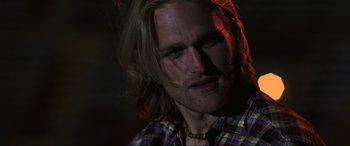 Movie still from “22 Jump Street” (2014), directed by Phil Lord – A person with long blonde hair; Close Up shot, Low angle