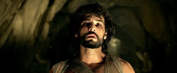 Movie still from “300: Rise of an Empire” (2014), directed by Noam Murro – A person with a beard; Close Up shot, Low angle