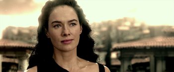 Movie still from “300: Rise of an Empire” (2014), directed by Noam Murro – A person with long hair; Close Up shot, Over the shoulder angle