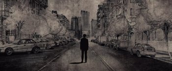 A man standing in the middle of the street