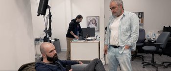 Movie still from “752 Is Not a Number” (2022), directed by Babak Payami – Wide shot, Over the shoulder angle