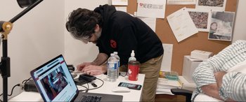 Movie still from “752 Is Not a Number” (2022), directed by Babak Payami – Medium shot, High angle