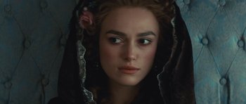 Movie still from “The Duchess” (2008), directed by Saul Dibb – A person wearing a dress; Close Up shot, Over the shoulder angle