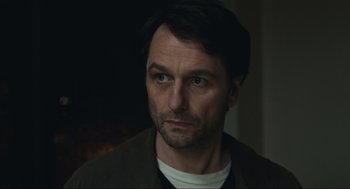 Movie still from “A Beautiful Day in the Neighborhood” (2019), directed by Marielle Heller – A person wearing a jacket; Close Up shot, Low angle