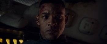 Movie still from “After Earth” (2013), directed by M. Night Shyamalan – A person with a head injury; Close Up shot, Low angle