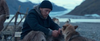 Movie still from “Against the Ice” (2022), directed by Peter Flinth – Medium shot, Over the shoulder angle