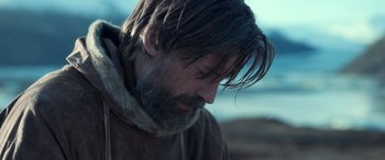 Movie still from “Against the Ice” (2022), directed by Peter Flinth – Close Up shot, Low angle