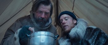 Movie still from “Against the Ice” (2022), directed by Peter Flinth – Close Up shot, Low angle