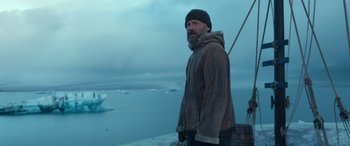 Movie still from “Against the Ice” (2022), directed by Peter Flinth – Medium shot, Low angle